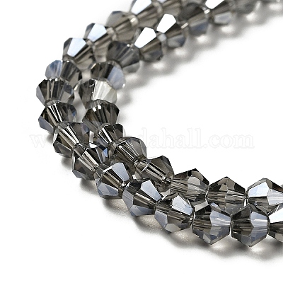 Прозрачные стеклянные бусины гальваническим пряди EGLA-S056-4mm-15-1