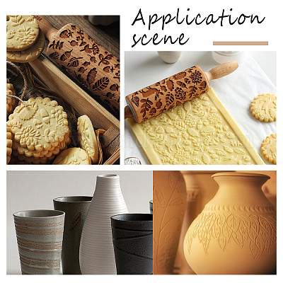 5 шт. Деревянная скалка 5-х видов DIY-GF0004-95-1