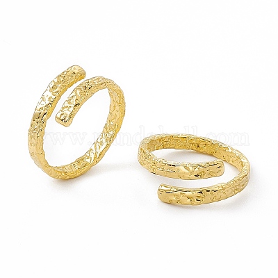 Ионное покрытие(ip) 304 нержавеющая сталь манжета кольцо для женщин RJEW-C060-35G-1