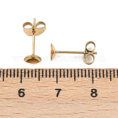 Фурнитура для сережек-гвоздиков из нержавеющей стали 304 STAS-D389-03C-G-1