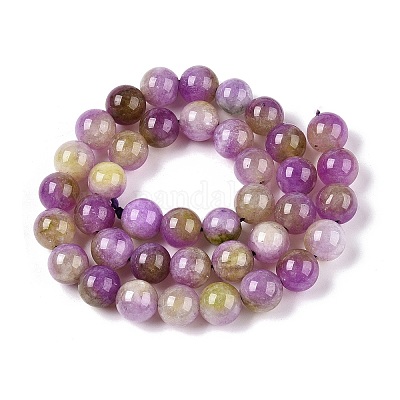 Окрашенные природные белый нефрит бисер пряди G-T138-10mm-210-10-1