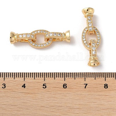 Стойка покрытие латунь проложить прозрачный кубический цирконий застегнуть застежки KK-M264-14G-1
