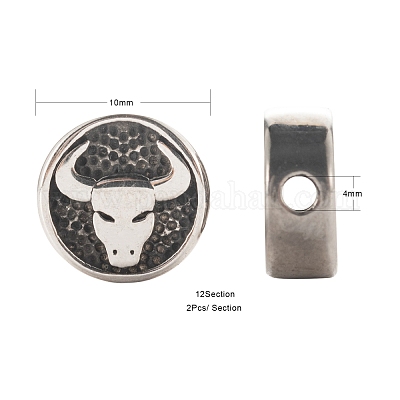 24 шт. 12 стиля эмалированных бусин из нержавеющей стали 304 STAS-LS0001-43-1