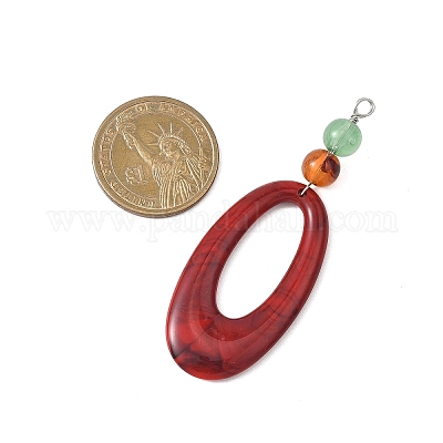 Непрозрачной акриловые большие подвески PALLOY-JF04706-1