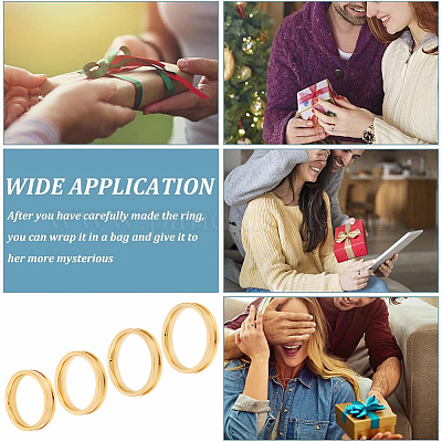 4 шт. 4 стиля из нержавеющей стали с рифлеными кольцами для пальцев STAS-LP0001-43G-01-1