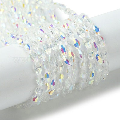 Прозрачные стеклянные бусины гальваническим пряди GLAA-K064-04A-AB03-1