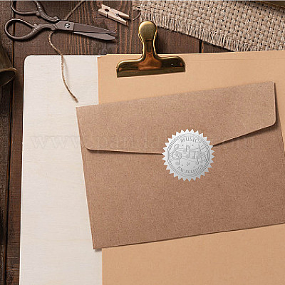 Круглые наклейки с тиснением из серебряной фольги DIY-WH0503-006-1