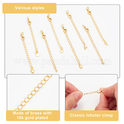 24 шт. 8 стиля латунных удлинителей цепи KK-GA0001-52G-1