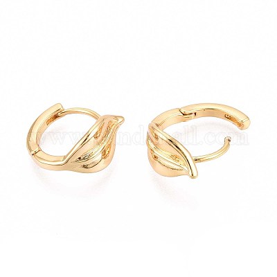 Латунные серьги обруча EJEW-T047-96G-1