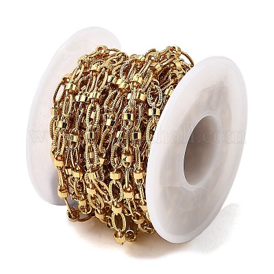 Латунные текстурированные овальные звенья цепи CHC-C014-20G-1