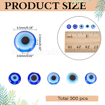 300шт ручной работы бусины лэмпворк LAMP-ME0001-18-1