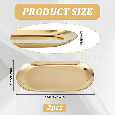 2 шт. овальная пластина для демонстрации ювелирных изделий из нержавеющей стали 430 STAS-CN0001-70G-1