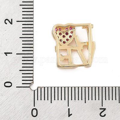 Латунные микро проложить кубического циркония слайд подвески ZIRC-I068-21G-02-1