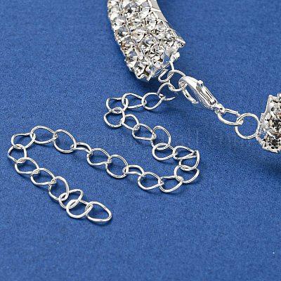 Колье-колье со стразами и кристаллами NJEW-L176-02S-1