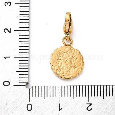 Плоская круглая подвеска со звездой из нержавеющей стали 304 со стразами и эмалью STAS-I331-08G-1