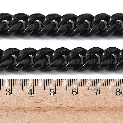 Ожерелья из кубинской цепочки из нержавеющей стали 201 толщиной 12 мм для женщин и мужчин NJEW-F360-01EB-1