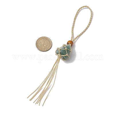 Мешочек с подвесками из необработанных натуральных драгоценных камней самородков HJEW-JM01931-03-1