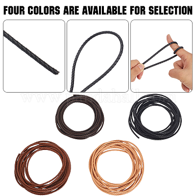 Круглый плетеный шнур из коровьей кожи с буквами длиной 5 м&nbsp;WL-GF0001-34B-03-1