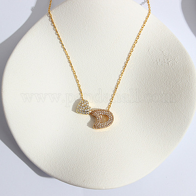 Ожерелья с подвеской в виде сердца из латуни с микропаве из прозрачного кубического циркония FS-WG89C2E-04-1