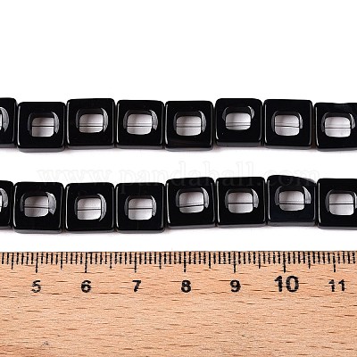 Нити бусин из натурального черного агата G-N342-102C-1