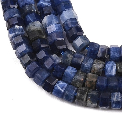 Природный содалит бисер нитей&nbsp;G-G345-C31-2x4mm-1