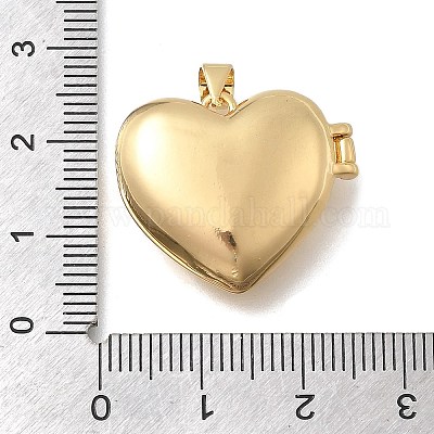 Подвески-медальоны в форме сердца из латуни ко Дню святого Валентина KK-D431-035D-G-1