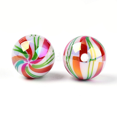 Печатные непрозрачные акриловые бусины MACR-T048-05D-1