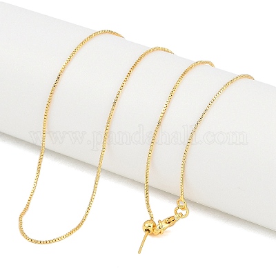 1 мм стойка покрытие латунная цепочка коробка регулируемые слайдер ожерелья для женщин мужчин MAK-L044-56G-1