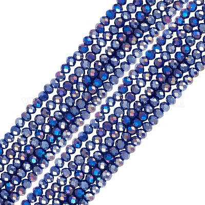 10 нити непрозрачных стеклянных бусин нити GLAA-BW0001-01-1