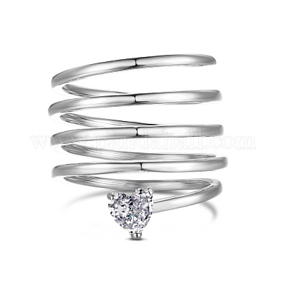 925 серебряное кольцо с микропаве из кубического циркония для женщин RJEW-A051-01P-1