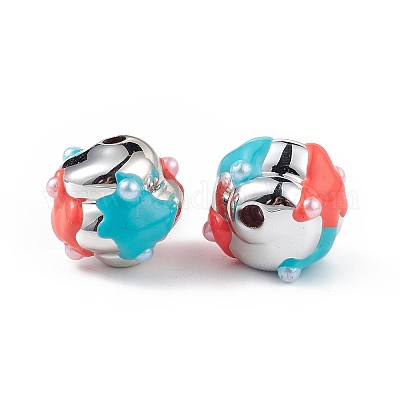 Бусины из акриловой эмали с платиновым напылением OACR-I003-03-1