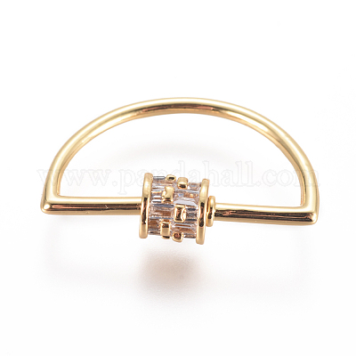 Латунь микропаве кубический цирконий винт карабин подвески с замком ZIRC-F105-23G-1