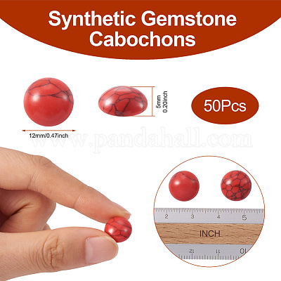 Синтетических бирюзовый кабошон G-R416-12mm-41-1