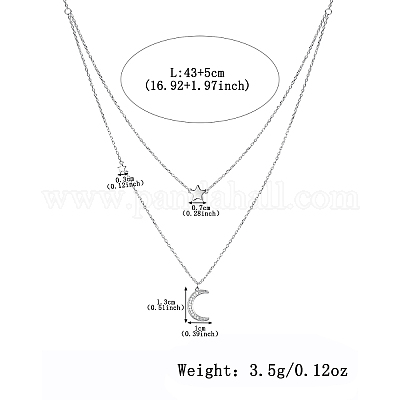 Комплект из ожерелья и кольца из стерлингового серебра со звездой и луной YV6994-2-1