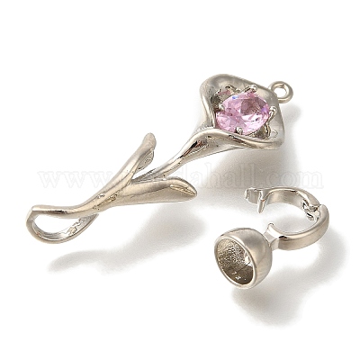 Латунные микро проложить кубического циркония раз за застежками KK-K389-029P-1