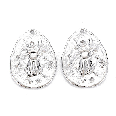 Латунные микропаве прозрачные подвески с фианитом KK-S356-538P-NF-1