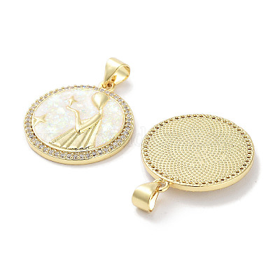 Латунные микропаве прозрачные подвески с фианитом KK-L213-010G-06-1