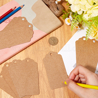 200 шт. прямоугольные подарочные бирки из крафт-бумаги CDIS-SP0001-13-1