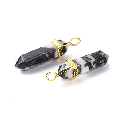 Натуральная зебра яшма остроконечные подвески G-G025-01G-26-1