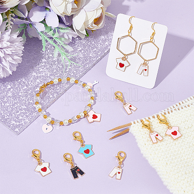 Маркеры петель с замком из сплава эмали HJEW-AB00122-1