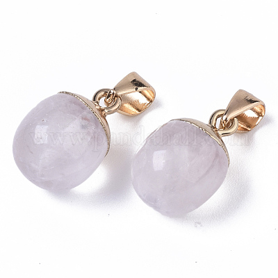 Золотые подвески из натурального кристалла кварца G-T131-03O-1