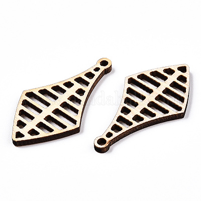 Подвески из неокрашенного натурального дерева тополя WOOD-TAC0002-60-1