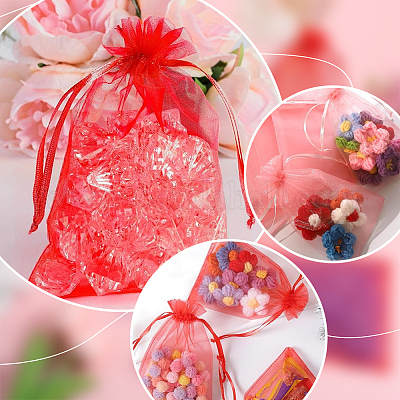 100 шт. мешочки из органзы для хранения ювелирных изделий OP-SP0001-01A-1