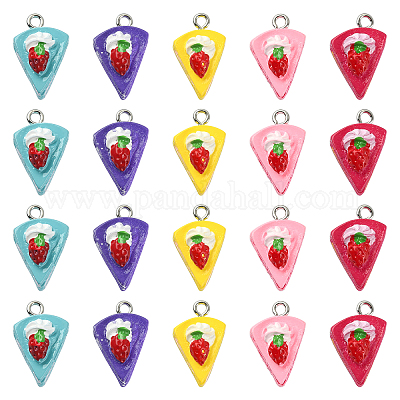 50 шт. 5 цвета непрозрачные подвески из смолы RESI-CJ0003-24-1