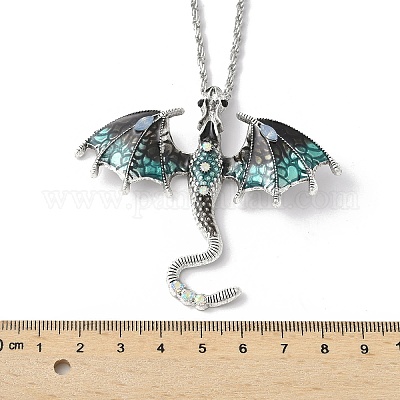 Ожерелья с подвеской в виде дракона из сплава эмали NJEW-V005-01AS-01-1
