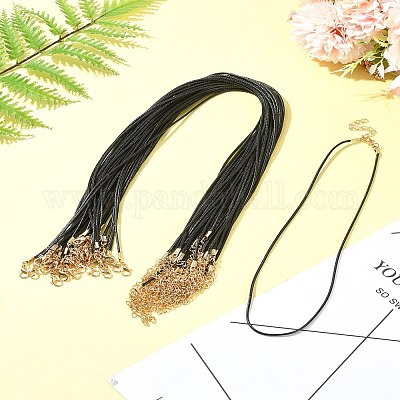 Изготовление ожерелья из черного вощеного шнура 36 шт. NCOR-FS0001-05G-1