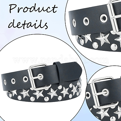 Сплав звездочка заклепки pu кожа цепь ремни DIY-WH20007-291A-1