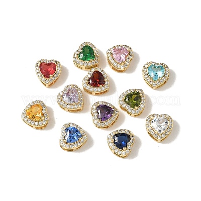 Латунные микро проложить кубического циркония бусы KK-I276-46G-1