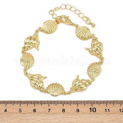 Браслеты из латунной цепочки для женщин BJEW-L707-04G-05-1