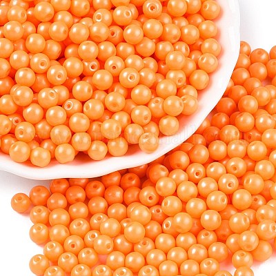 Непрозрачная выпечка окрашены стеклянные бусины DGLA-T004-02H-1